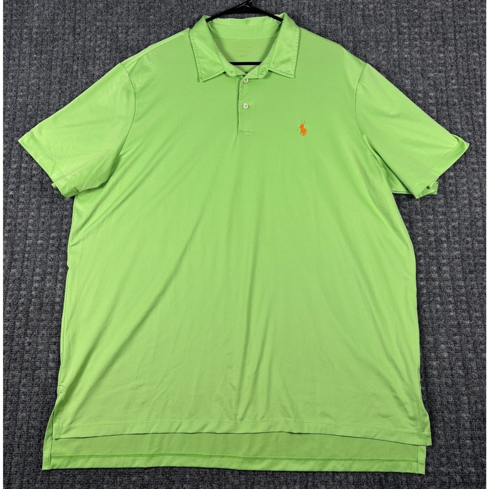Polo Ralph Lauren Performance Polo Shirt XXL Lime Green Short Sleeve Golf Mens
